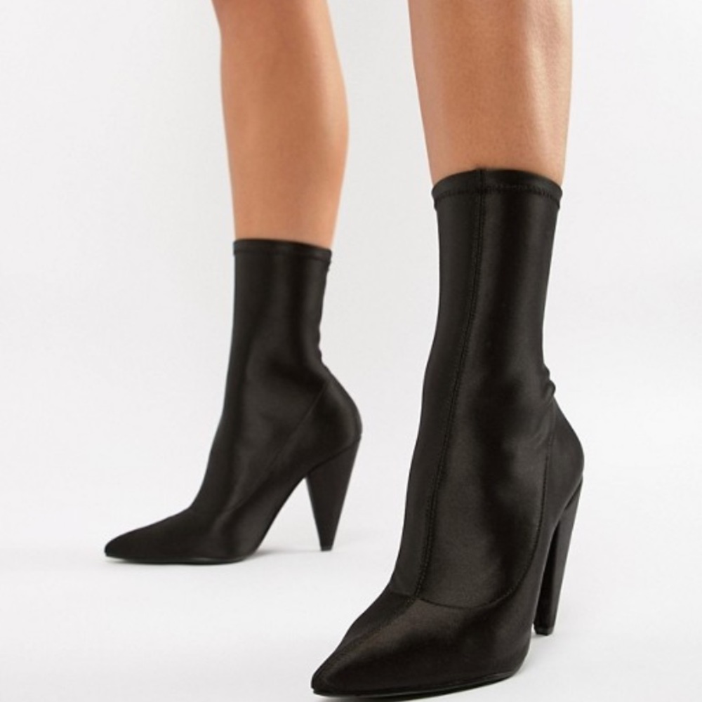 ASOS DESIGN Black Elope Pointed Sock Boots